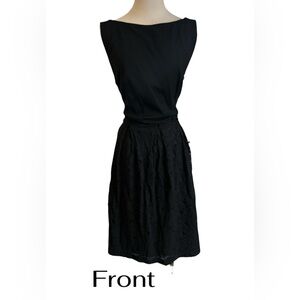 Talbots Black Midi Dress lace‎ attached skirt women’s size 16 (E31)